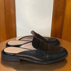 Cole Haan Black Leather Loafer Mules Classic Preppy Quiet Luxury Academia School